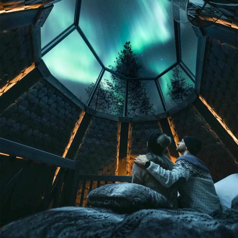 A couple relaxing in bed